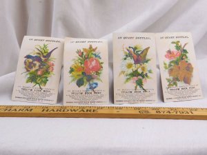 Lot of 4 Morse Yellow Doc Root Syrup Co Cure-All Blood Purifier Floral Image F43