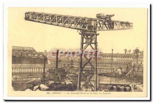 Brest Old Postcard The large crane e tle naval port