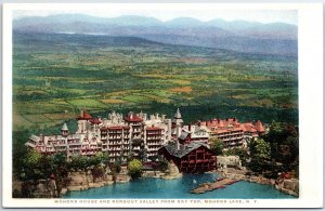 VINTAGE POSTCARD MOHONK HOUSE & RONDOUT VALLEY VIEW AT MOHONK LAKE N.Y. 1920s
