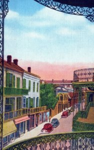 VINTAGE POSTCARD ST. ANN STREET VIEW IN THE FRENCH QUARETR OF NEW ORLEANS c 1940
