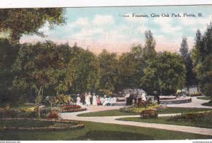 Illinois Peoria Fountain In Glen Oak Park 1909