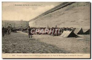 Morocco Fez Old Postcard troops and 65 mountain section in Machina's place in...