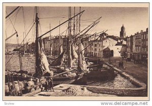 Sailboats Carrying Barrels, Vue Generale Du Port, Saint Tropez (Var), France,...