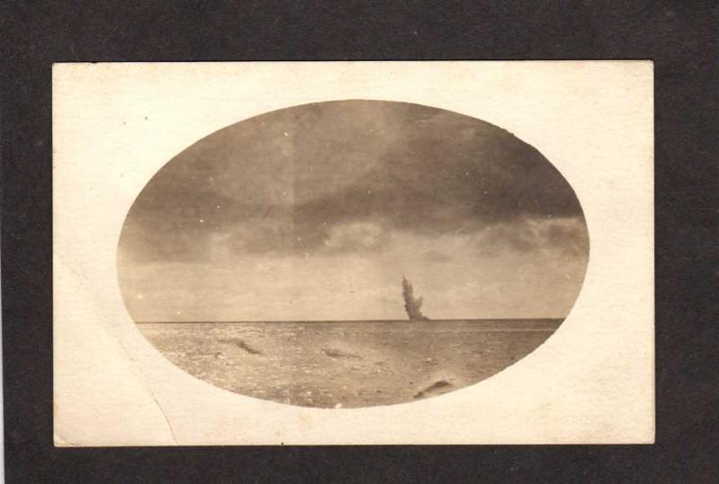 Military Naval Exploding Submarine Mine Navy Real Photo RPPC Censored Postcard