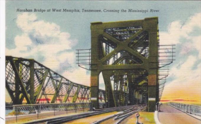 Tennessee West Memphis Harahan Bridge Crossing The Mississippi River