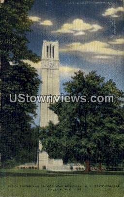 Clock Tower and Chimes, War Memorial in Raleigh, North Carolina