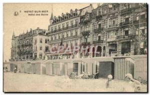 Belgie Belgium Heyst Sea Postcard Old Hotel baths