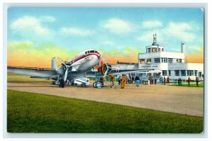 c1940's Kent County Airport Airplane Grand Rapids Michigan MI Postcard