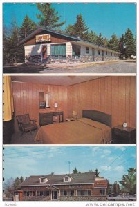 3-View Postcard, Kenny Motel and Bar-B-Que Restaurant, Radwon, Quebec, Canada...