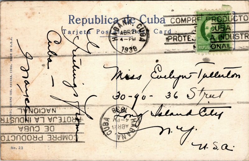 Vtg 1930s Capitol Building Havana Cuba Linen Postcard