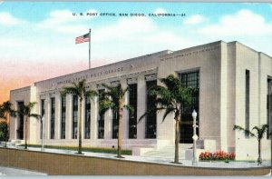 Vintage US Post Office San Diego California Postcard