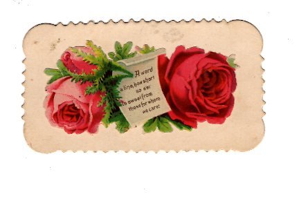 Victorian 2 X 3 1/2 inch. Calling Card with Saying, Name Hattie Leger