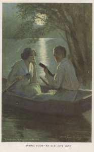 Spring Moon An Old Love Song Alfred Davy Rowing Boat WW1 Postcard