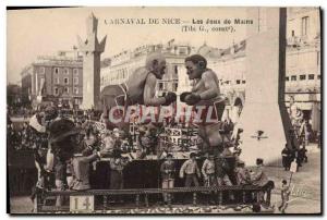 Old Postcard Boxing Nice Carnival hand games