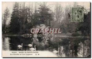 Paris Old Postcard Bois de Boulogne The grotto and swans