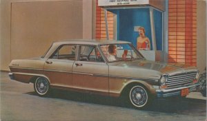 Car Postcard 1963 Chevy II 300 4 Door Sedan Chevrolet