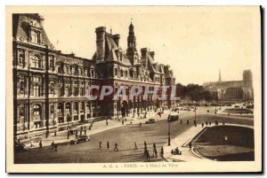 Old Postcard The Paris City Hall