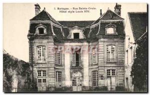 Postcard Old Mortagne Rue Sainte Croix Hotel Louis XIV Style