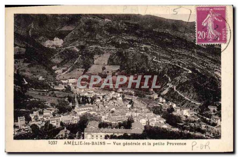 Old Postcard Amelie les Bains Vue Generale and Petite Provence