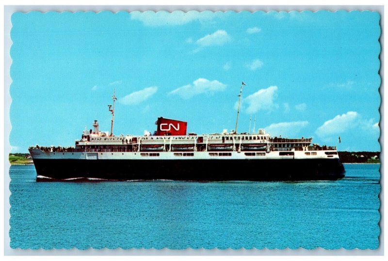 Yarmouth Nova Scotia Canada Postcard C.N. Ferry M.V. Bluenose c1950's Vintage