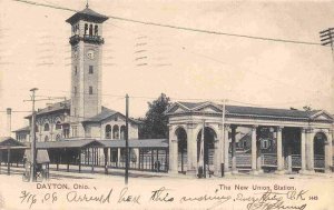 New Union Station Railroad Depot Dayton Ohio 1906 postcard