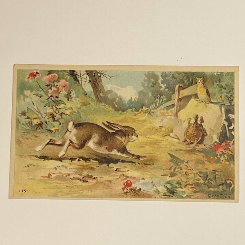 The Hare And The Tortoise Aesops Fable Trade Card FAS