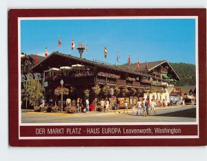 Postcard Der Markt Platz, Haus Europa, Leavenworth, Washington
