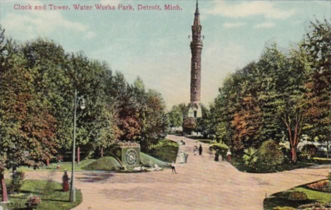 Michigan Detroit Clock and Tower Water Works Park