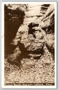 Pulpit Rock Nelson Ledges Ohio RPPC Real Photo Postcard X23