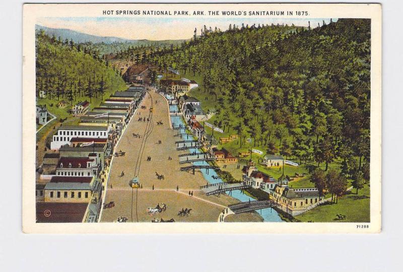 VINTAGE POSTCARD NATIONAL STATE PARK HOT SPRINGS BIRDS EYE VIEW WORLD'S SANITARI