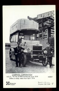 pp2424 - Liverpool Corp. Bus - AEC YC No.K1592 in 1919, Pamlin Postcard No.M2531