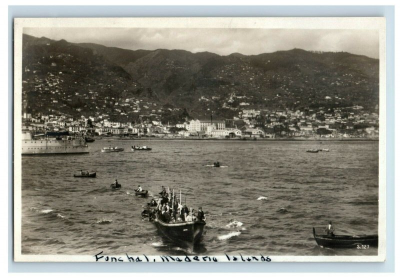 C. 1910 Madeira Island Harbor RPPC Real Photo Vintage Original Postcard F26