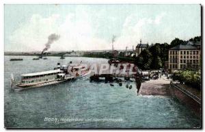 Old Postcard Bonn Landebeucke und Rheinpromenade