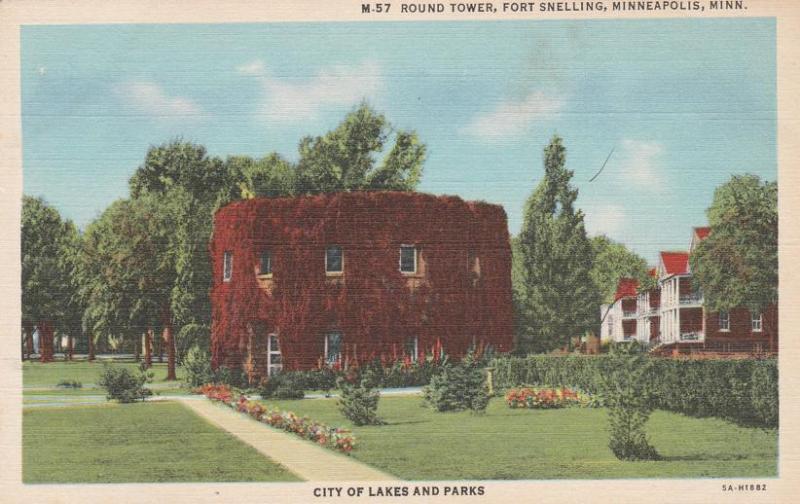 Round Tower at Fort Snelling Minneapolis MN, Minnesota Linen