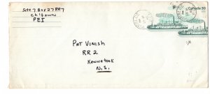 Postal Stationery Envelope, Canada, 30 Cent Ship, Used 1982 Prince Edward Island