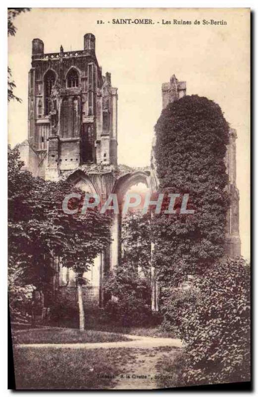 Postcard Old Saint Omer Saint Bertin Ruins