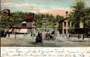 Tucks 2369 Hot Springs AR Grand Entrance to Reservation Vintage Postcard N66