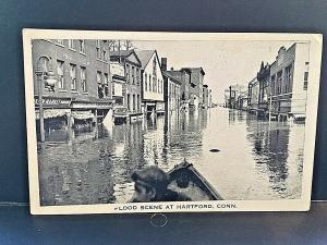 Postcard  1930s  Flood Scene in Hartford, CT.       W2