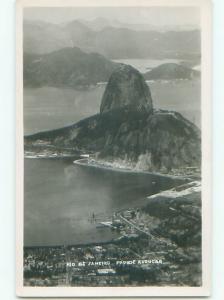 1939 rppc AERIAL VIEW OF CITY Rio De Janeiro BRASIL o1346