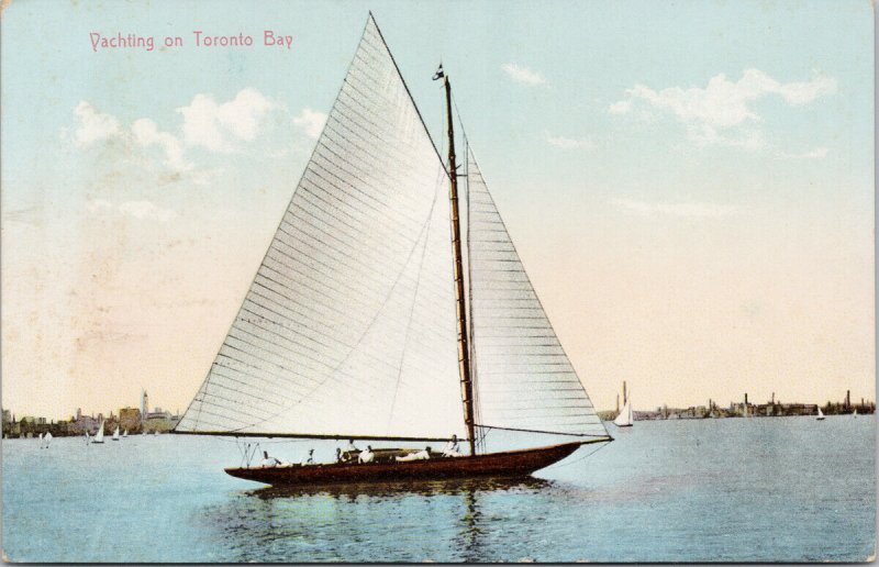 Toronto Ontario Yachting on Toronto Bay Sailing Boat Macfarlane Postcard G88