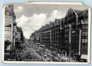 Hamburg Germany Postcard High View of Mönckebergstraße 1938 Posted Vintage