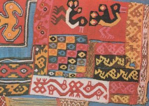 Chancay Culture Different Cotton Weaves Peru Tapestry Postcard