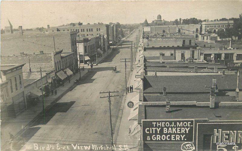 1910 Birdseye View Mitchell South Dakota RPPC real photo Davison 6889