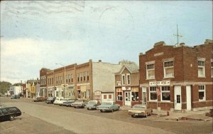 Marathon Iowa IA Classic 1970s Cars Post Office Street Scene Vintage Postcard