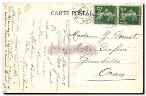 Old Postcard Sens Bank Caisse d & # 39Epargne and the Square Jean Cousin