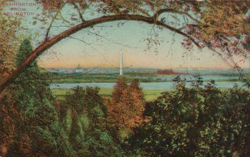 Washington From Arlington Capitol Washington DC Vintage Divided Back Post Card