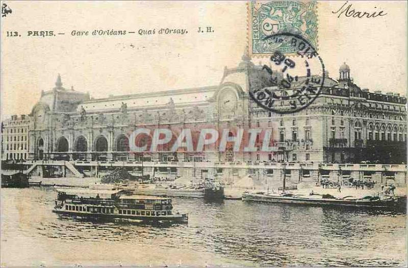 CPA Paris Gare d'Orleans Quai d'Orsay Bateau