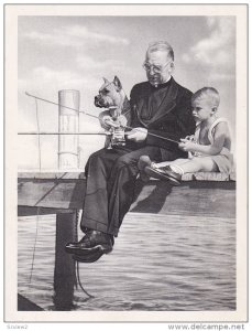 Father Flanagan fishing with little boy & American Pit Bull, 10-20s