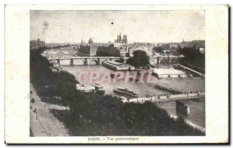 Old Postcard Paris Panoramic view