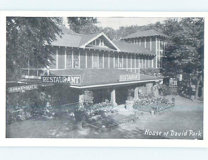 Unused 1940's HOUSE OF DAVID RESTAURANT Benton Harbor Michigan MI p7508